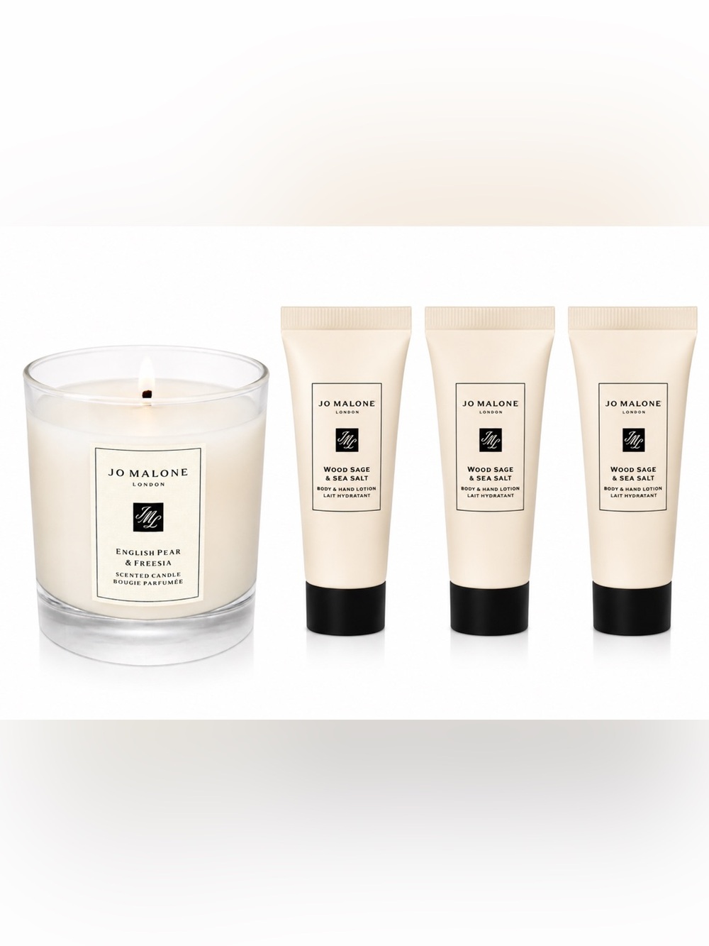 Jo Malone Cream & Black Candle and Hand Cream Set